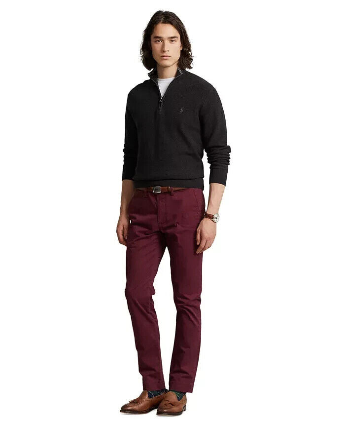 Polo Ralph Lauren Men'sMesh-Knit Cotton Sweater Dark Gray Heather Size S $138