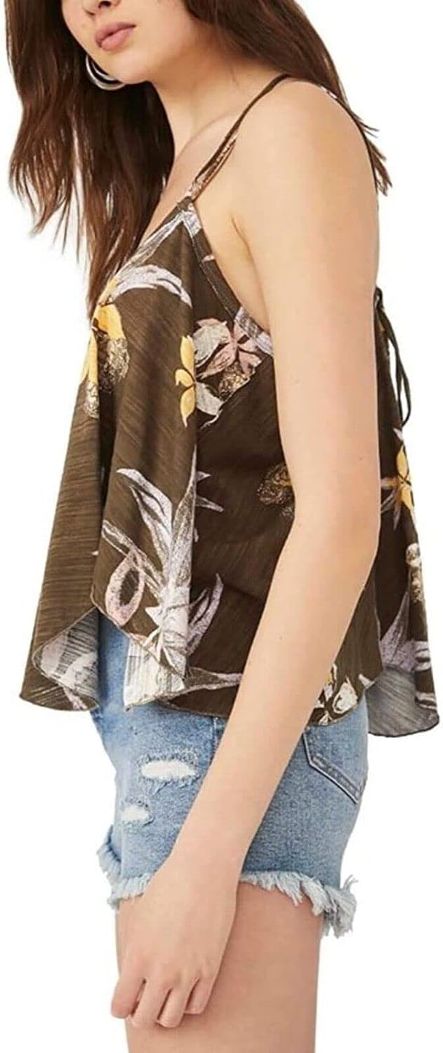 Free People Hey Girl Cotton Tank Top, Army Combo, X-Large