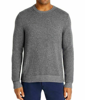 Dylan Gray Men Sweater Plaited Crewneck Waffle-Tight Knit Grey Size L MSRP $198