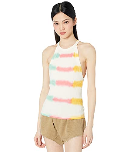 Free People Easy Breezy Tank Funky Stripe Yellow Combo Top Size L