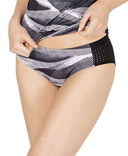 Nike Women's Line Up Printed Hipster Bikini Bottoms Size M Swimwear Black White