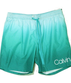 Calvin Klein Mens Quick-Dry UV 50+ Ombr?? 7" Swim Trunks Green Size 2XL MSRP $59