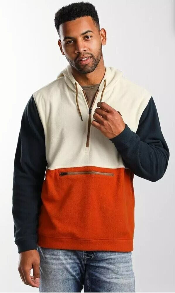 Hurley Men's Summit Windchill 1/4 Zip Pullover Size XXL Orange Ivory