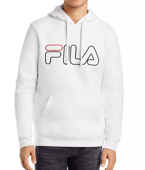 Fila Men's WHITE Prato Hooded Fleece Sweatshirt, US Medium
