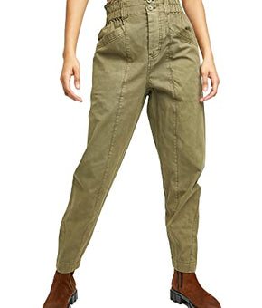 Free People Womens Green Pleated Elastic Waist Cargo Pants Size: XS