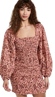 Free People Women's Smock It to Me Mini Dress, Pink, Floral, Size XL