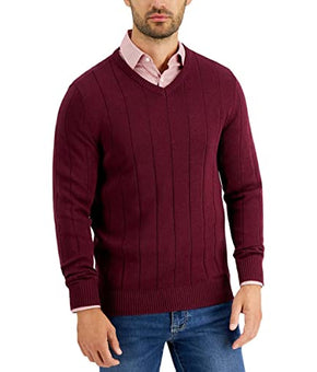 Clubroom Mens Burgundy Crew Neck Pullover Sweater Size L