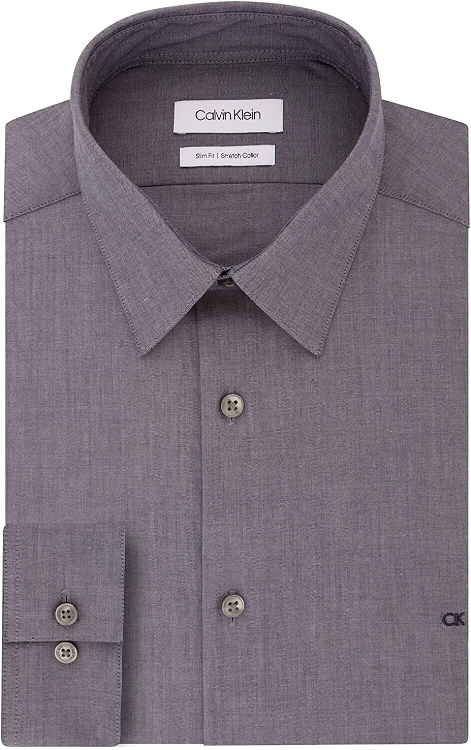 calvin klein men's slim-fit stretch flex collar dress shirt Calvin Klein Men's Slim Fit Stretch Flex Collar Dress Shirt Blue Size 14X32-33