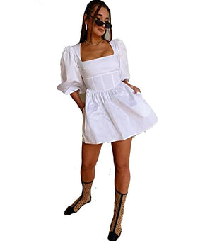 Danielle Bernstein Womens Dress Bright Fit & Flare A-Line White Size 4