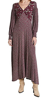 Free People Women's Love Story Maxi Dress, Purple, Floral, Size L (12-14)