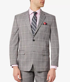 Sean John Men Classic-Fit Plaid Suit Jacket blazer Gray Pink Size 36S MSRP $360