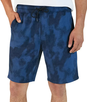 Dkny Men's Heat Map Print Fleece Stretch Shorts Black Blue Size M MSRP $70