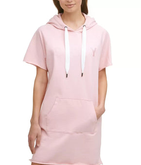 Dkny Sport Women's Cotton Sweatshirt Dress Pink Size M MSRP $80