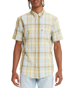 Levi's Men's Classic 1 Pocket Short Sleeve Button Shirt Green Size L MSRP $55