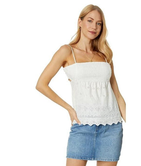 Lucky Brand Women's Size XL Embroidered Eyelet Tank Top White MSRP $70
