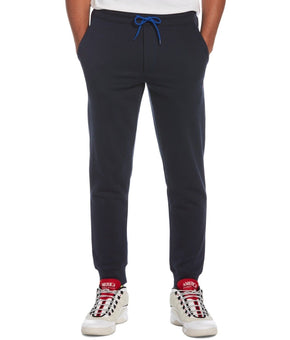 PERRY ELLIS Men's Contrast Drawcord Fleect Sweat Pants Blue Navy Size L MSRP $60
