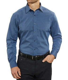 Kirkland Signature Men????s Comfort Sport Shirt Blue Size 17-17.5 (36/37)
