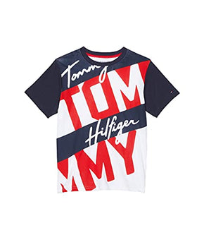 Tommy Hilfiger Boy's Explosive Tommy Tee (Big Kids) Navy Size M (12-14 Big Kid)