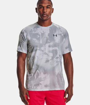 UNDER ARMOUR Men's Tech 2.0 Printed Training T-Shirt Gray Size M MSRP $25