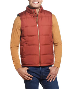 WEATHERPROOF VINTAGE Men's Puffer Vest Brick Brown Size XL MSRP $60