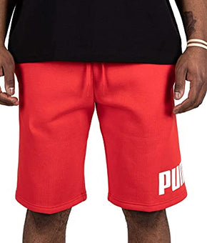 Men's Puma High Risk Red-White Big Fleece Logo Shorts - S