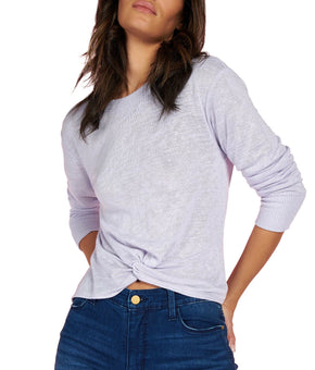 Sanctuary Knotted Long-Sleeve T-Shirt Purple Size S MSRP $59