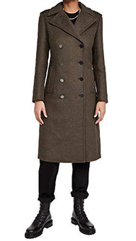 Theory Women's Sargent Coat, Dark Thyme, Green, Size 0
