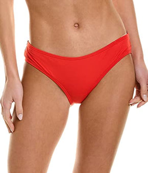 Vince Camuto Women's Shirred Smooth FIT Cheeky Bikini Bottom, Orange, Size L