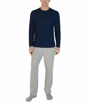 Eddie Bauer Men's Pajama Set Raglan Shirt / Pants Sleepwear Set Blue Gray Size S