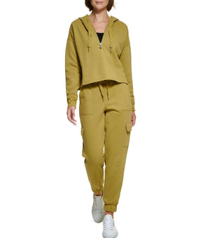 Calvin Klein Performance Women Zip High-Low Hoodie Olive Green Size XXL MSRP $60