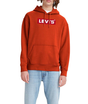 Levi's Men's Relaxed Fit Graphic Hoodie Sweatshirt Red Tangerine Size L MSRP $60