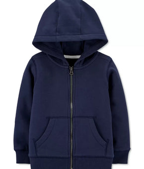 Carter's Toddler Boys Zip-Up Fleece Hoodie Navy Blue Size 5T