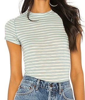 Free People Night Sky Tee Stripe Green XS (Women's 0-2)