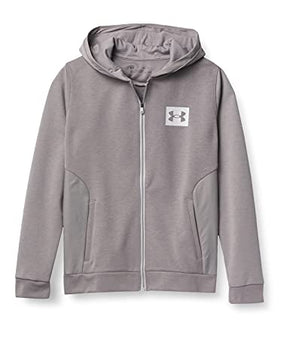 Under Armour Boys' Summit Knit Full-Zip Hooded T-Shirt Gray , Size S Youth