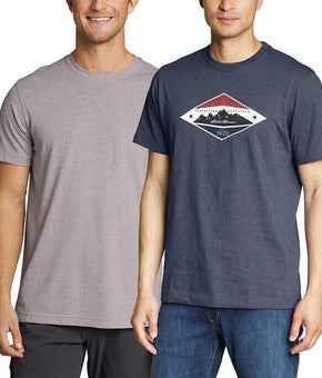 Eddie Bauer Mens T shirts tee gray blue combo 2-pack Size XXL