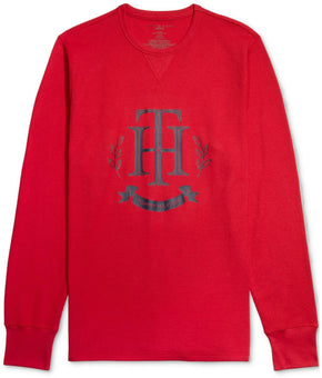 Tommy Hilfiger Mens Big & Tall Waffle Knit Logo Sleep Shirt Size XXL Red