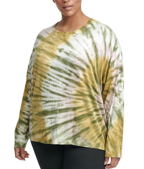 Calvin Klein Performance Women Plus Size Tie-Dyed T Shirt Olive Green Size 1X