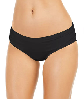 MICHAEL KORS Shirred Bikini Bottoms Black, Size S MSRP $52
