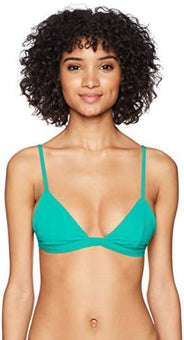 Mara Hoffman Women's Astrid Triangle Bikini Top Swimsuit, Blue Turquoise, Size S