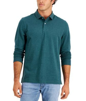 Club Room Mens Solid Stretch Polo Shirt Green Size M