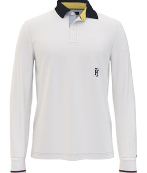 Tommy Hilfiger Men's Essential Logo Long Sleeve Polo White Size S MSRP $80