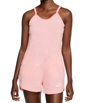 Nike Women's Gym Vintage Logo Romper Coral Pink Size S MSRP $55