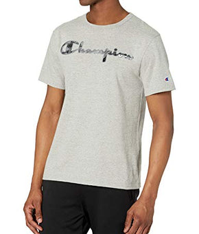 Champion Men's Heritage Tee, Script Logo, Oxford Gray-586332, Small