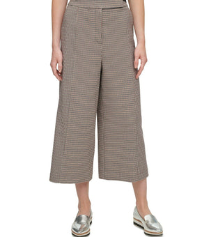 DKNY Women Houndstooth-Print Culottes Brown Black Size 2