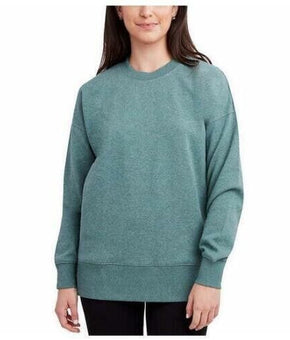 Kirkland Signature Womens Cozy Fleece Crewneck Sweatshirt Green Size L