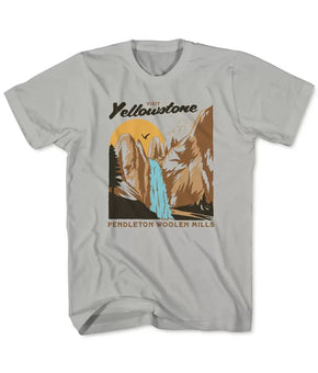 Pendleton Men's Yellowstone National Park T-Shirt Size L Beige Gray