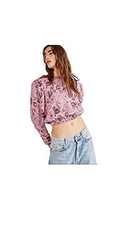 Free People Women's No Ordinary Top Smoked Pink Combo Size M