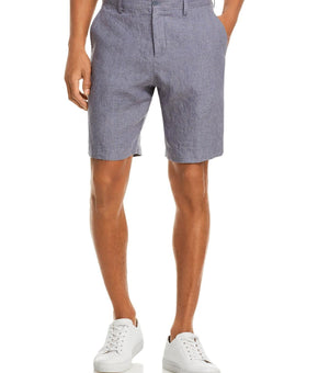 The Men's Store Mens Linen Houndstooth Khaki, Chino Shorts Gray Size 38