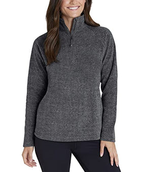 Eddie Bauer Women's Sweater Size 2XL (XXL) Ladies' Fleece Quarter Zip Gray