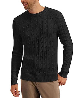 Club Room Mens Cable Knit Crewneck Sweater Black, Size M